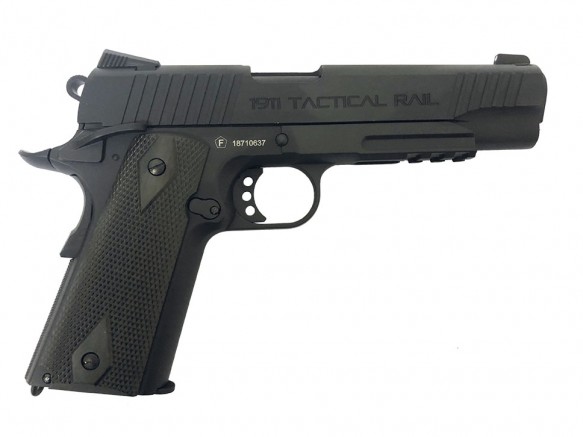 Milbro 1911 RAC Black Tactical, CO2 Blowback Pistol